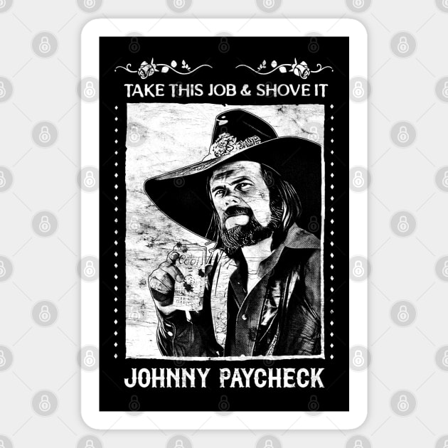 Johnny Paycheck / Retro Style Fan Design Magnet by DankFutura